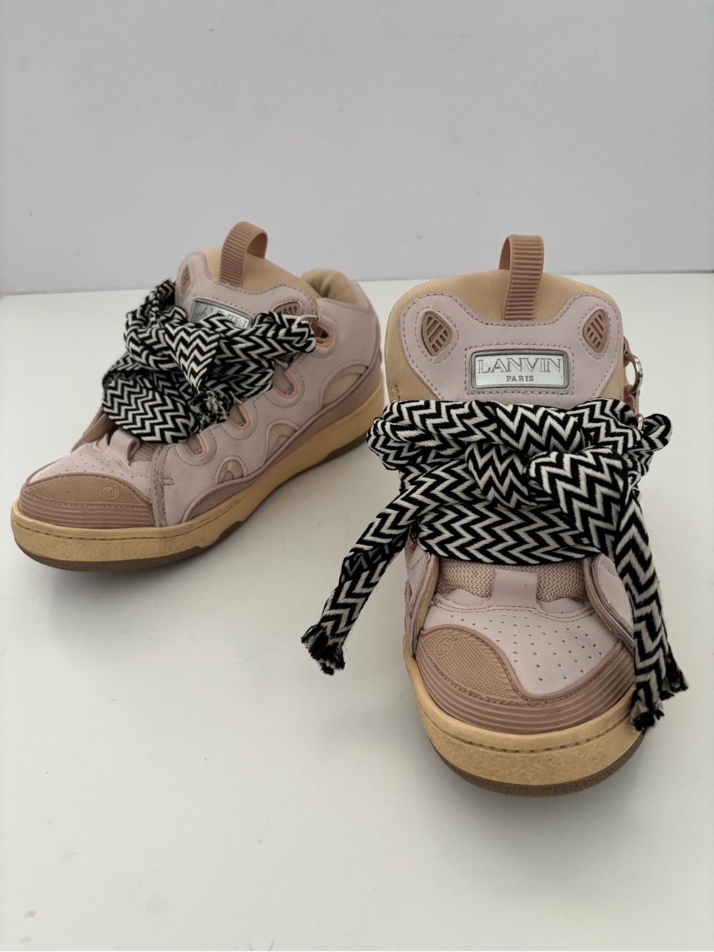 Lanvin Leather Curb Sneakers Size 37 EUR
